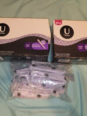 U by Kotex Security Super Plus Unscented Tampons 50+ 34 Open Box Big Jumbo Pak +